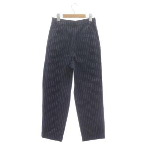 TICCA 2タックストライプテーパードパンツ ジッパーフライ 2 紺 白 ネイビー ホワイト