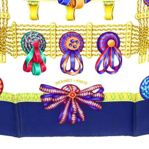 HERMES カレ90 LES RUBANS DU CHEVAL 馬のリボン スカーフ 絹 シルク マルチカラー SH