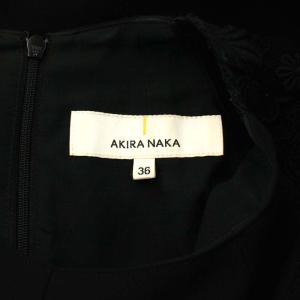 AKIRANAKA Anya tuck sleeve PO プルオーバー カットソー 半袖 バックファスナー 36 S 黒 ブラック