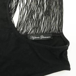 HYSTERIC GLAMOUR フリンジ ドクロ タンクトップ プルオーバー ノースリーブ F 黒 ブラック