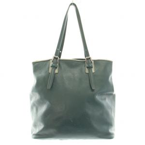 Longchamp PARIS LMキュイール トートバッグ ハンドバッグ ポーチ付き レザー 型押し ロゴ チャーム 緑 グリーン