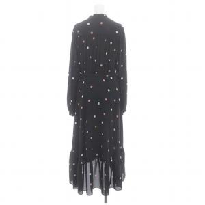kate spade new york ドットカシュクールワンピース ロング 長袖 0 黒 ブラック