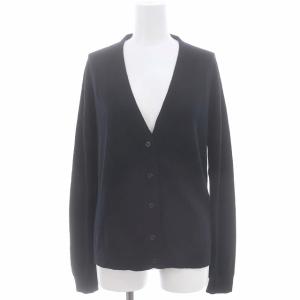 × ジョンスメドレー JOHN SMEDLEY カーディガン ニット 長袖 Vネック ウール 2 黒 ブラック