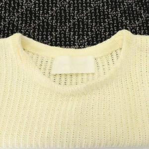 Mame Kurogouchi フリンジニットベスト プルオーバー コットン混 2 アイボリー 黒 グレー