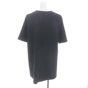 ENFOLD ダブルクロス フレアプルオーバー カットソー 半袖 プルオーバー テールカット 38 M 紺 ネイビー