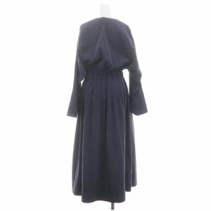 ebure シルクナイロンドルマンスリーブワンピース 38 ネイビー