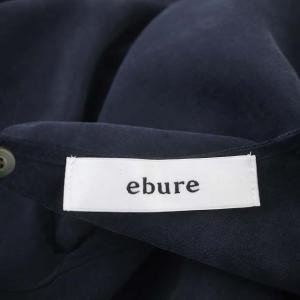 ebure シルクナイロンドルマンスリーブワンピース 38 ネイビー