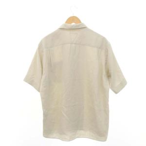 UNITED ARROWS ツイル オープンカラー シャツ カジュアル 半袖 M ライトグレー