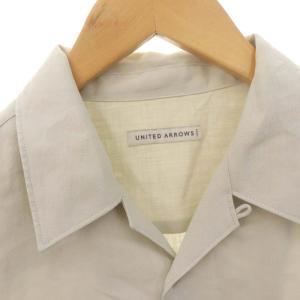 UNITED ARROWS ツイル オープンカラー シャツ カジュアル 半袖 M ライトグレー