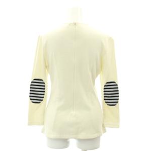 BORDERS at BALCONY LONG SLEEVES TEE カットソー 長袖 エルボーパッチ 36 アイボリー