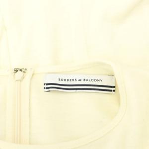 BORDERS at BALCONY LONG SLEEVES TEE カットソー 長袖 エルボーパッチ 36 アイボリー