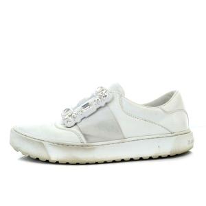 トラス バックル スニーカー ローカット レザー 36 23cm 白 ホワイト /YO14