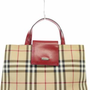 BURBERRY ノバチェック ハンドバッグ べージュ レッド