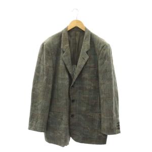 AD1993 グレンチェック カモフラ ジャケット テーラードジャケット 4B ウール S グレー モカ