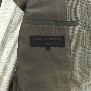 COMME des GARCONS HOMME AD1993 グレンチェック カモフラ ジャケット テーラードジャケット 4B ウール S グレー モカ