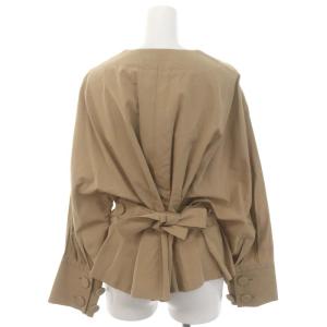 ADORE モダールエステルジャケット ノーカラー ペプラム 36 S ベージュ