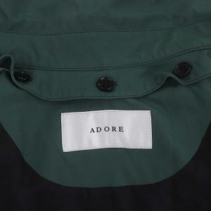 ADORE レイヤードコート ロング ステンカラー ノーカラー 36 緑 グリーン