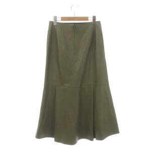 ADORE シンセティックレザースカート ロング ミモレ丈 マーメイド 36 カーキ