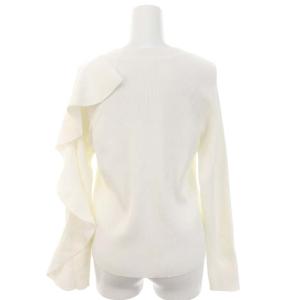 ADORE ラッフルニット カットソー 長袖 フリル 38 M 白 ホワイト 531-0170004