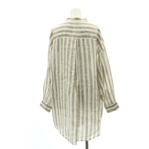JOURNAL STANDARD relume シャツ ブラウス チュニック 長袖 前開き ストライプ リネン F 白 ライトブラウン ホワイト /NR