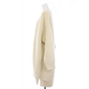 HERMES ガーター編み カシミヤカーディガン 34 アイボリー