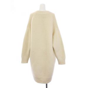 HERMES ガーター編み カシミヤカーディガン 34 アイボリー