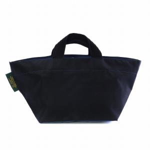 Hervé Chapelier 24SS BASIC NYLON BICOLOUR S ナイロン舟型トートS ハンドバッグ ステッチ 黒 ブラック 青 ブルー