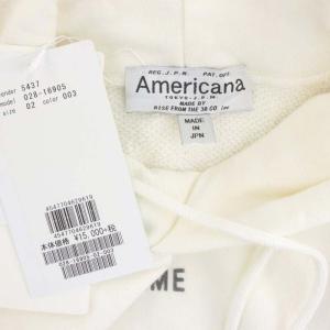 AMERICANA アクアガール 別注 ロゴ裏毛プルオーバー パーカー 長袖 2 M 白 ホワイト