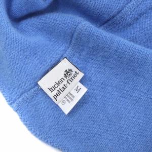 刺繍カシミヤクルーネックニット セーター 長袖 M 青 ブルー（2024/06  