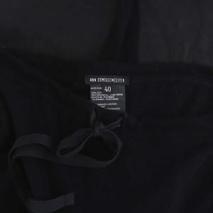 ANN DEMEULEMEESTER レザー切り替え イージーパンツ スキニー スリム 40 黒 ブラック