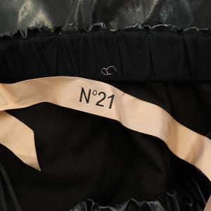 N°21 PVC×レース スカート ロング タイト 切替 コーティング 38 黒 ブラック
