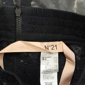 N°21 PVC レースレイヤード スカート ロング タイト バックジップ 40 黒 ブラック