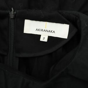 AKIRANAKA ギャザー ドッキングTシャツ カットソー 五分袖 変形 2 黒 ブラック