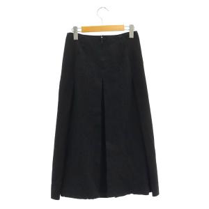 N°21 バックレース タックプリーツスカート ロング 切替 ラップ風 スリット 36 黒 ブラック