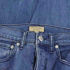 BURBERRY LONDON England ペイント ボタンフライ デニムパンツ ジーンズ ストレート W25 青 ブルー