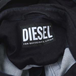 DIESEL ジョグジーンズ フード ジャケット ジップアップ 切替 XS 紺 ネイビー