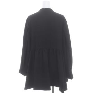 CELFORD 23AW シュリンクギャザーボリュームチュニック 長袖 バンドカラー F 黒 ブラック