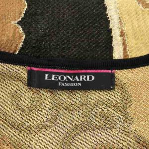 LEONARD 長袖 ニット セーター シルク ビーズスパンコール装飾 薄手 長袖 M 黒 ベージュ ブラック /HS