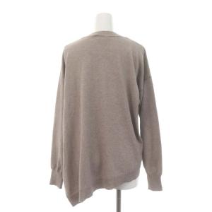 ENFOLD ハイゲージ アシンメトリーニットセーター 長袖 38 グレージュ