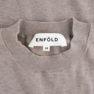 ENFOLD ハイゲージ アシンメトリーニットセーター 長袖 38 グレージュ