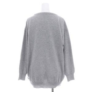 QUEENE AND BELLE カシミヤ クルーネックニット セーター 長袖 刺繍 S グレー