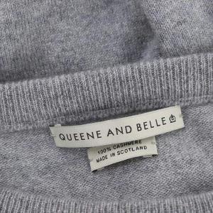 QUEENE AND BELLE カシミヤ クルーネックニット セーター 長袖 刺繍 S グレー