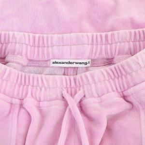 alexanderwang ロゴ トラックパンツ ワイド ベロア調 イージー XXS ピンク