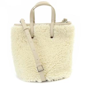 22AW エコムートン ミニトート ハンドバッグ ショルダーバッグ 2way べージュ 白 ホワイト