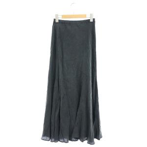 Washable Fibril ギャザーロングスカートブラックA 36サイズ Plage