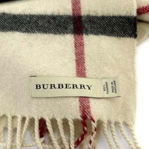 BURBERRY マフラー ノバチェック カシミヤ フリンジ ベージュ