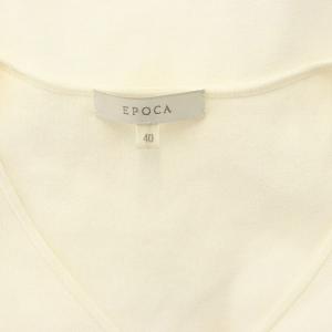 EPOCA ストレッチVネックニット カットソー 長袖 ドルマンスリーブ カットオフ 40 オフホワイト