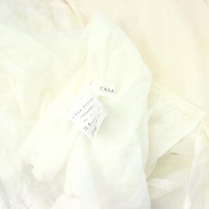 CASA FLINE コットンティアードスカート ロング マキシ丈 フレア イージー インナー付き F アイボリー 白 ホワイト