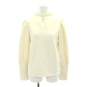 22AW 2WAY PUFF SLEEVE BOUCLE トップス カットソー ハイネック 長袖 F 白 ホワイト