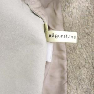 nagonstans ノーカラーボアコート ロング アウター 36 グレージュ